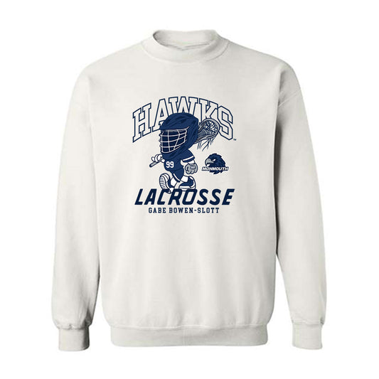 Monmouth - NCAA Men's Lacrosse : Gabe Bowen-Slott - Fashion Shersey Crewneck Sweatshirt-0
