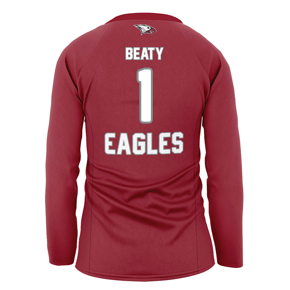 NCCU - NCAA Women's Volleyball : LeAnna Beaty - Maroon Volleyball Jersey-1