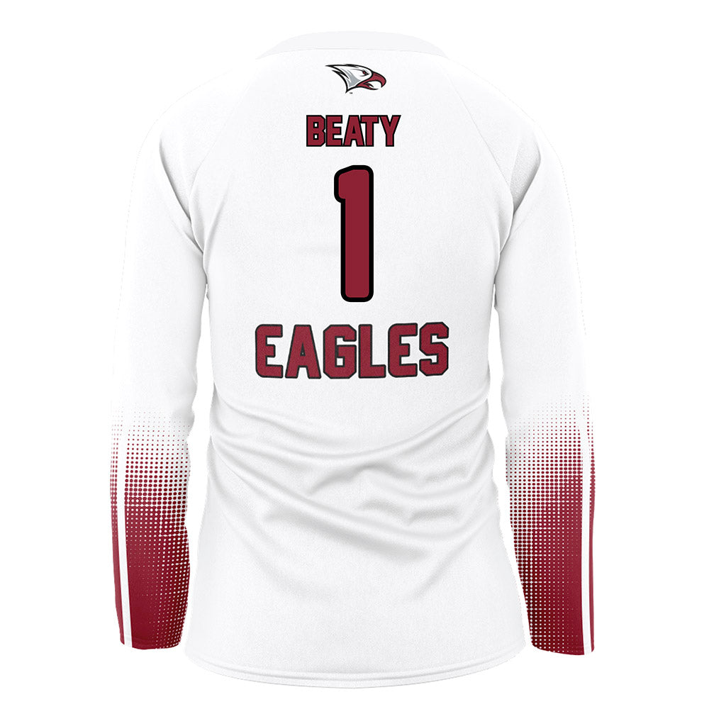 NCCU - NCAA Women's Volleyball : LeAnna Beaty - White Volleyball Jersey-1