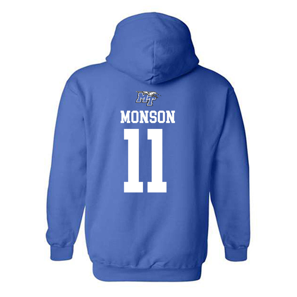 MTSU - NCAA Women's Basketball : Emily Monson - Replica Shersey Hooded Sweatshirt