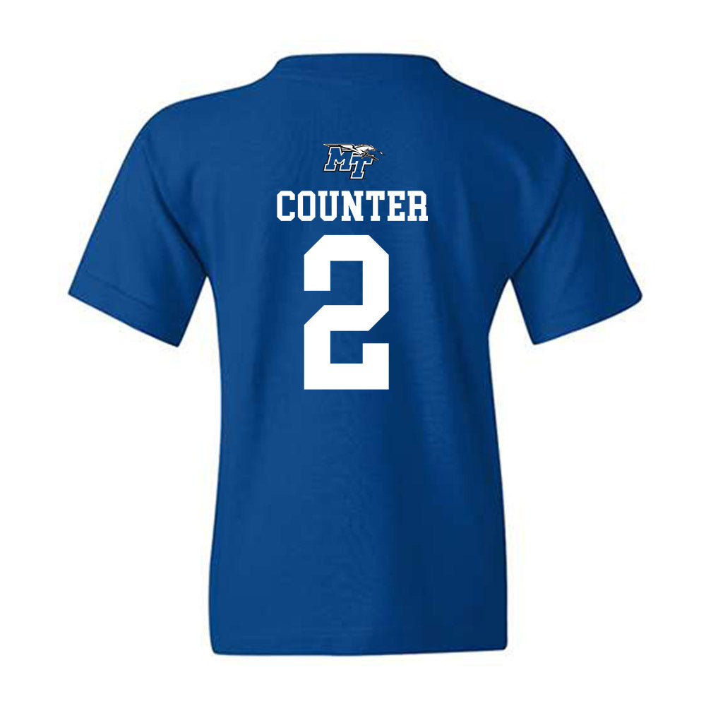 MTSU - NCAA Men's Basketball : Jlynn Counter - Replica Shersey Youth T-Shirt-1