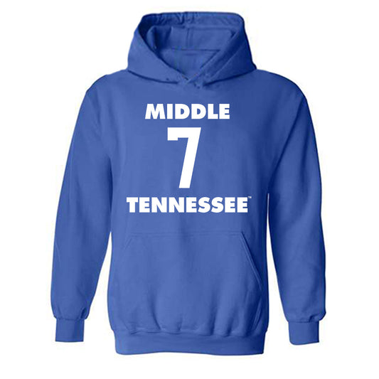 MTSU - NCAA Men's Basketball : Charvez Ambrose - Replica Shersey Hooded Sweatshirt-0