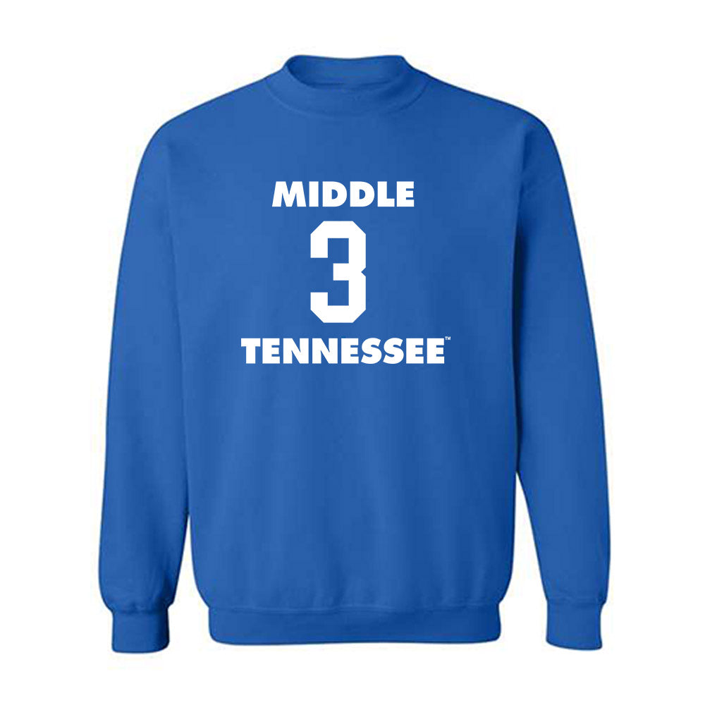 MTSU - NCAA Men's Basketball : Luka Jovanovic - Replica Shersey Crewneck Sweatshirt-0