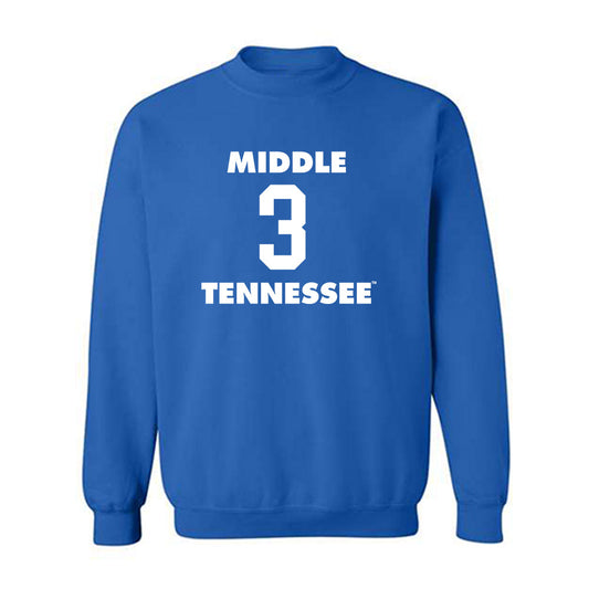MTSU - NCAA Men's Basketball : Luka Jovanovic - Replica Shersey Crewneck Sweatshirt-0