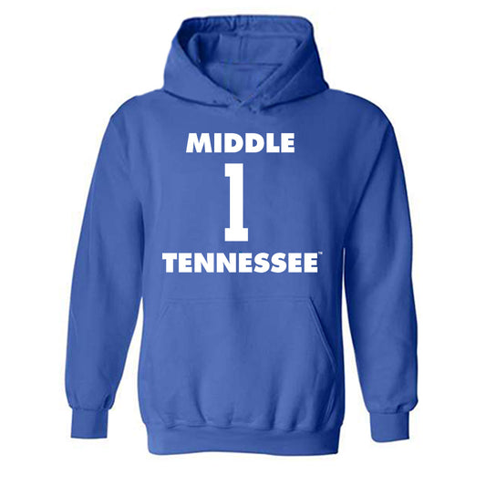 MTSU - NCAA Men's Basketball : Alec Oglesby - Replica Shersey Hooded Sweatshirt-0