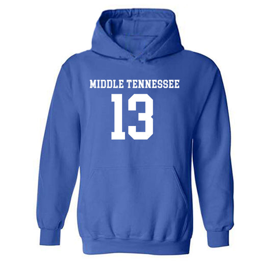 MTSU - NCAA Women's Soccer : Olivia Best - Replica Shersey Hooded Sweatshirt-0