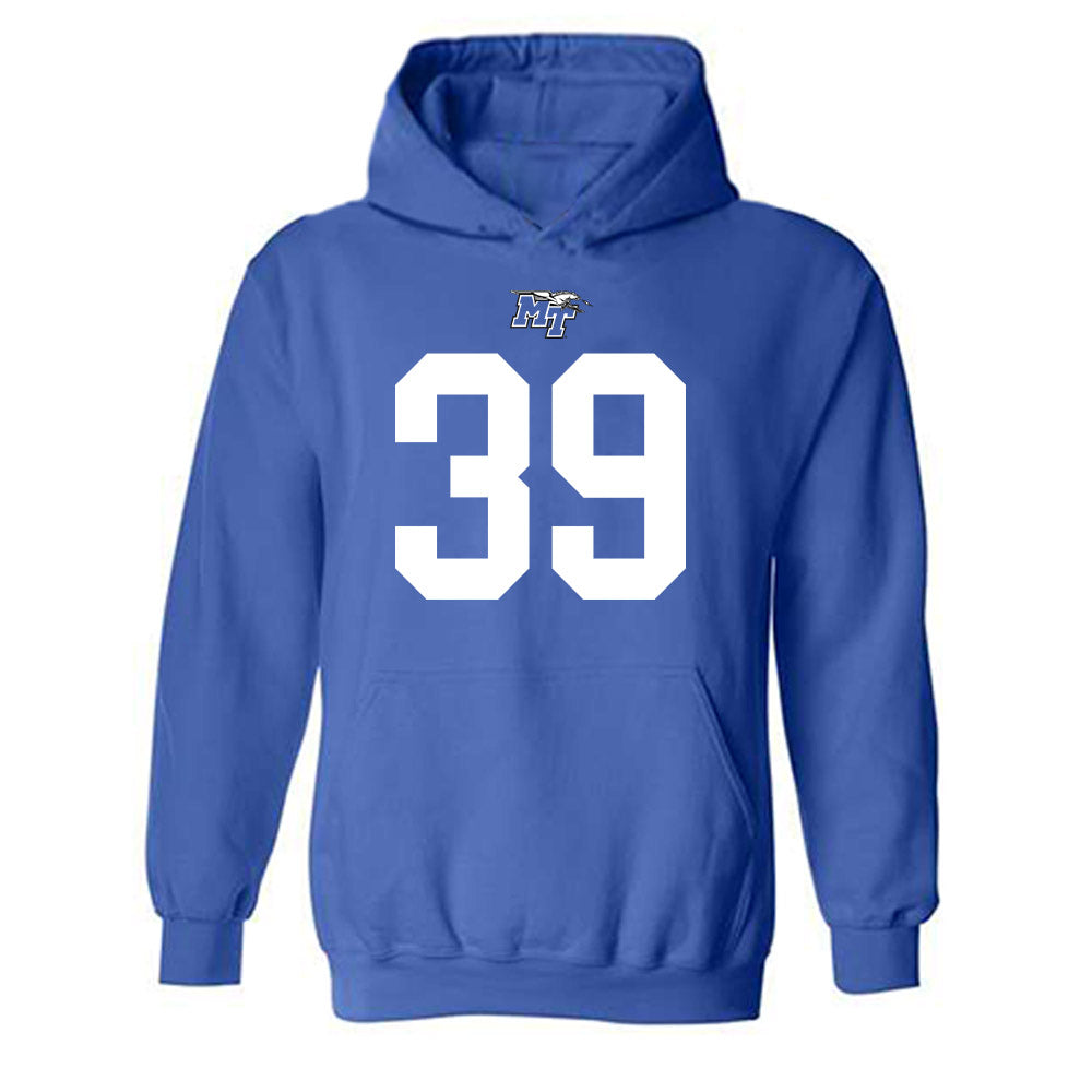 MTSU - NCAA Football : Christofer Noble - Replica Shersey Hooded Sweatshirt-0
