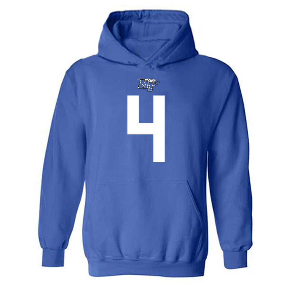 MTSU - NCAA Football : James Monds III - Replica Shersey Hooded Sweatshirt