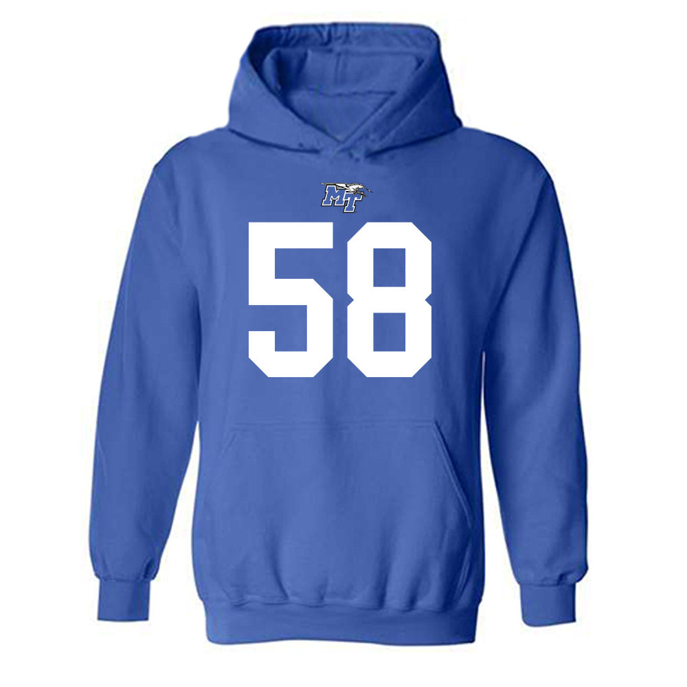 MTSU - NCAA Football : Korey Smith - Replica Shersey Hooded Sweatshirt