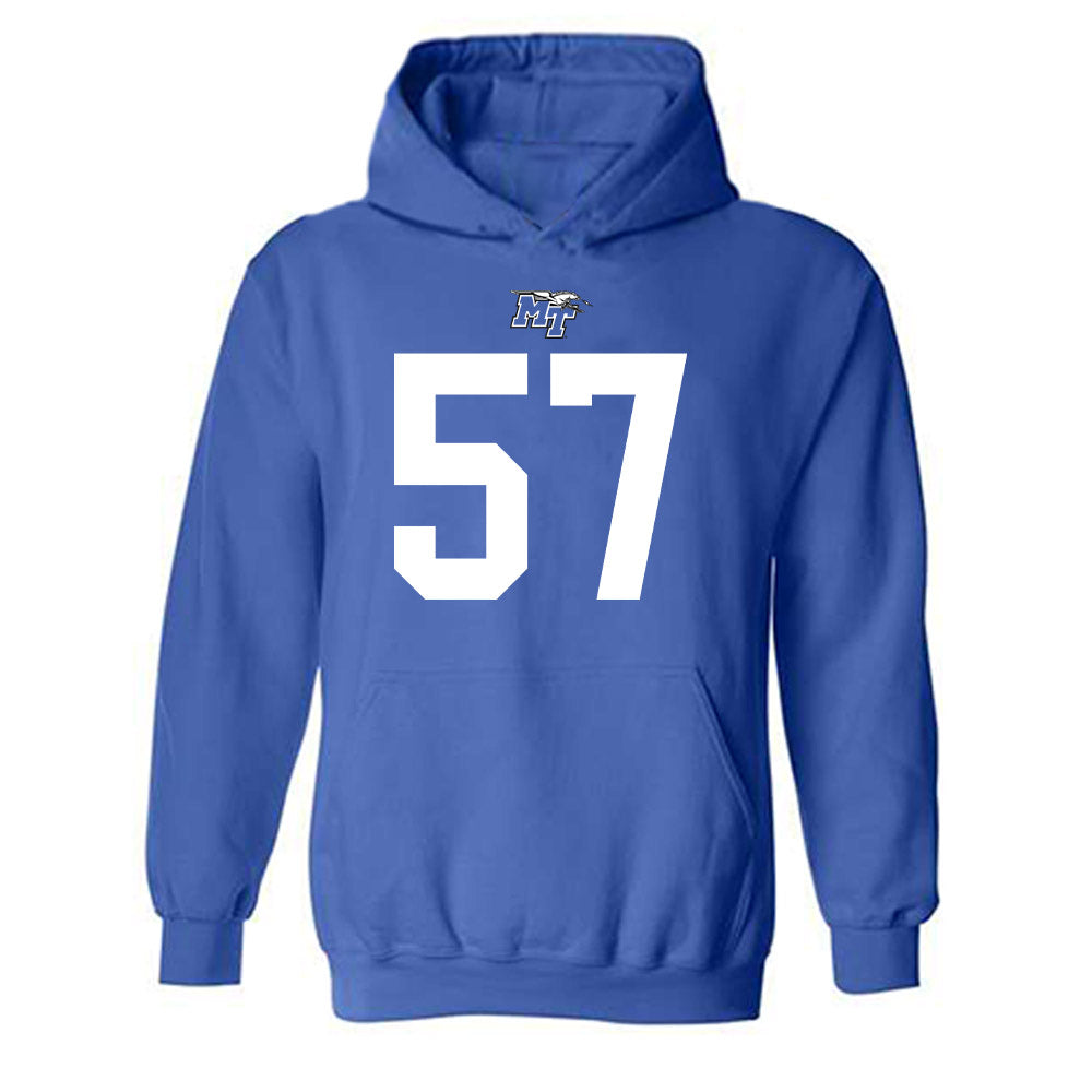 MTSU - NCAA Football : Bo Bryan - Replica Shersey Hooded Sweatshirt-0