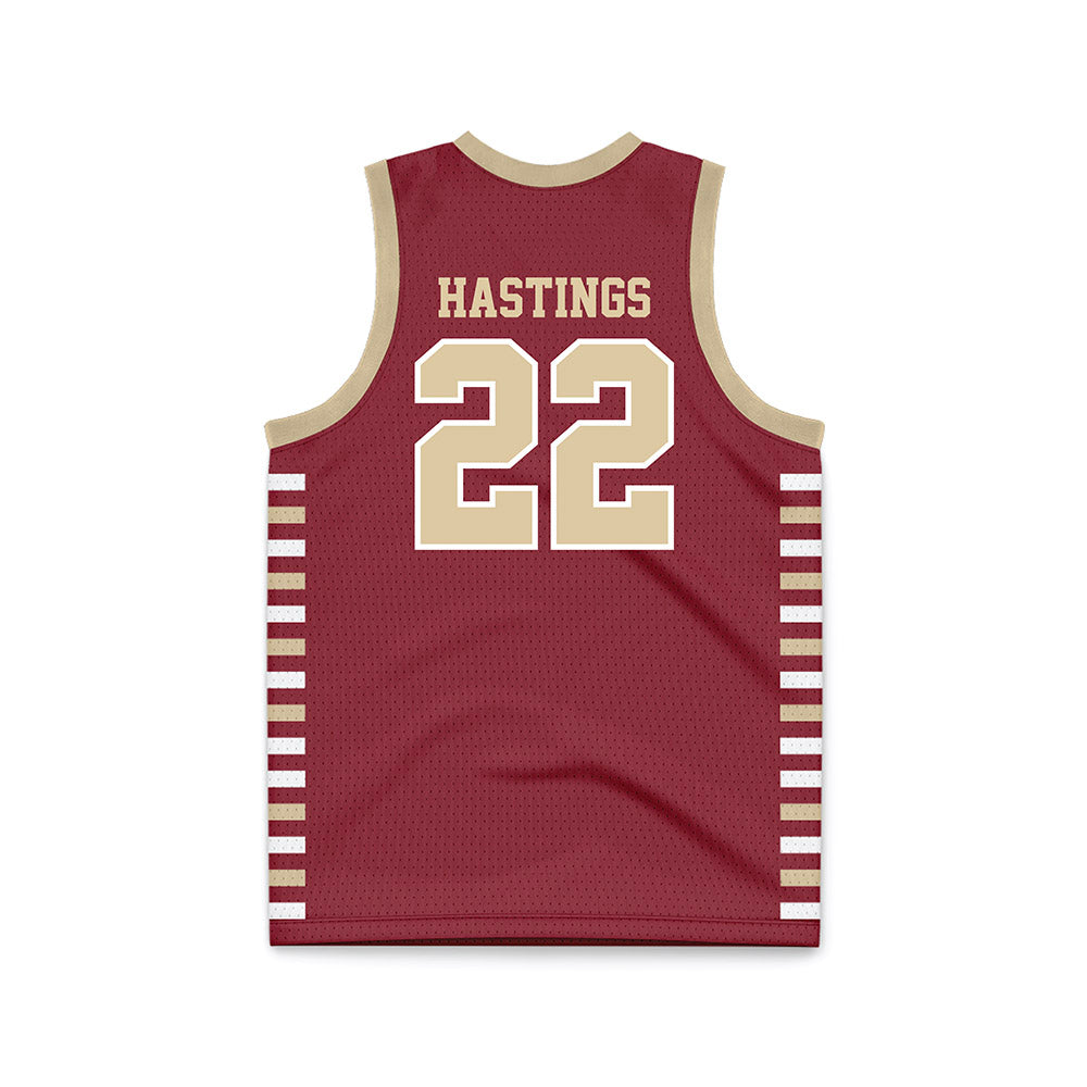 Boston College - NCAA Men's Basketball : Jayden Hastings - Maroon Basketball Jersey-1