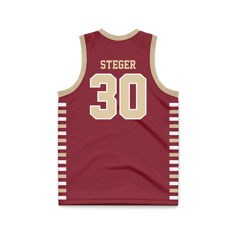 Boston College - NCAA Men's Basketball : Caleb Steger - Maroon Basketball Jersey-1