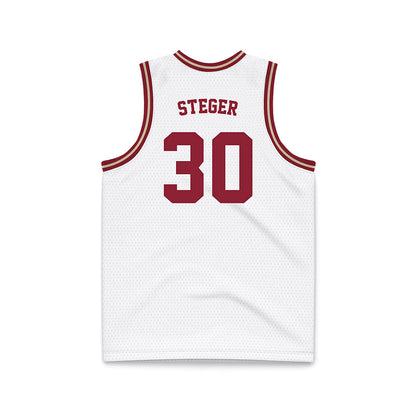 Boston College - NCAA Men's Basketball : Caleb Steger - White Throwback Basketball Jersey-1