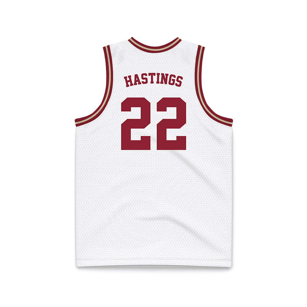 Boston College - NCAA Men's Basketball : Jayden Hastings - White Throwback Basketball Jersey-1