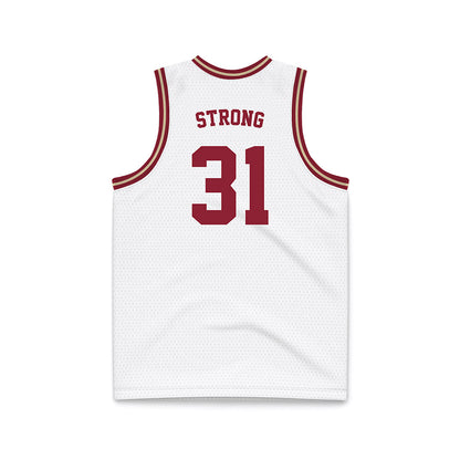 Boston College - NCAA Men's Basketball : Elijah Strong - White Throwback Basketball Jersey