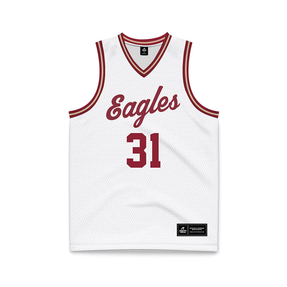 Boston College - NCAA Men's Basketball : Elijah Strong - White Throwback Basketball Jersey