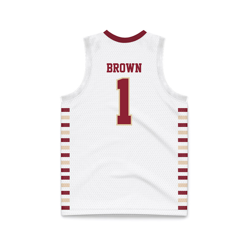 Boston College - NCAA Men's Basketball : Dion Brown - White Basketball Jersey-1