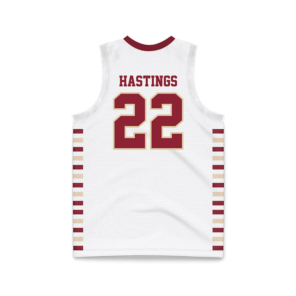 Boston College - NCAA Men's Basketball : Jayden Hastings - White Basketball Jersey-1