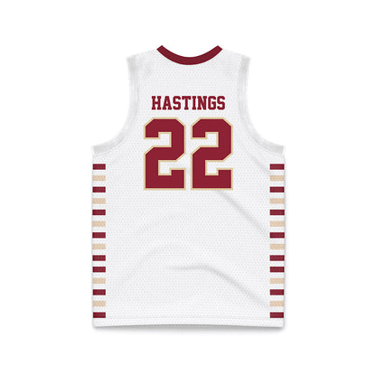 Boston College - NCAA Men's Basketball : Jayden Hastings - White Basketball Jersey-1