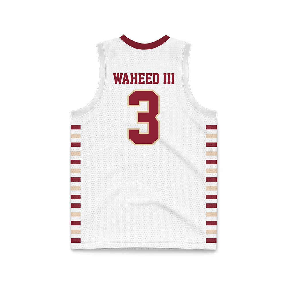 Boston College - NCAA Men's Basketball : Akbar Waheed III - White Basketball Jersey-1