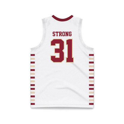 Boston College - NCAA Men's Basketball : Elijah Strong - White Basketball Jersey