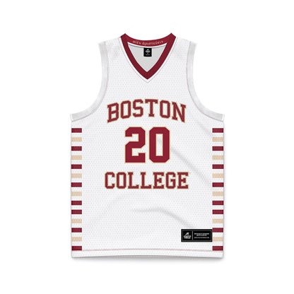 Boston College - NCAA Men's Basketball : Ethan Soares - White Basketball Jersey