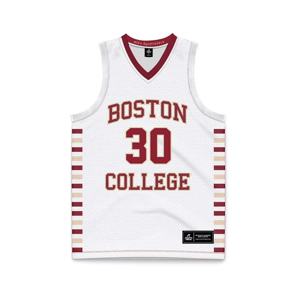 Boston College - NCAA Men's Basketball : Caleb Steger - White Basketball Jersey-0