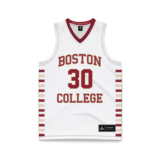 Boston College - NCAA Men's Basketball : Caleb Steger - White Basketball Jersey-0