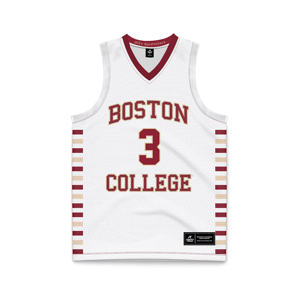 Boston College - NCAA Men's Basketball : Akbar Waheed III - White Basketball Jersey-0