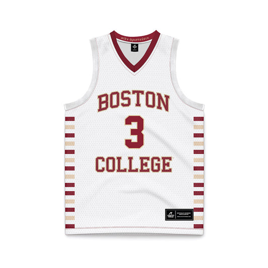 Boston College - NCAA Men's Basketball : Akbar Waheed III - White Basketball Jersey-0