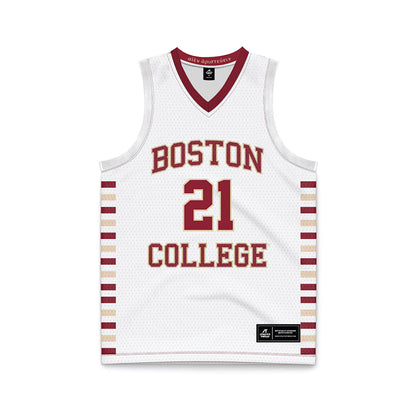 Boston College - NCAA Men's Basketball : Will Eggemeier - White Basketball Jersey