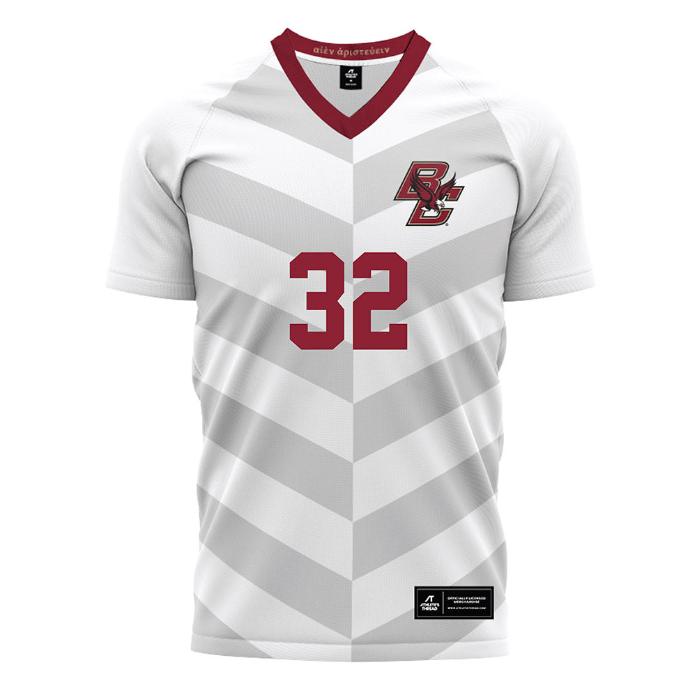 Boston College - NCAA Men's Soccer : Aidan Farwell - White Soccer Jersey-0