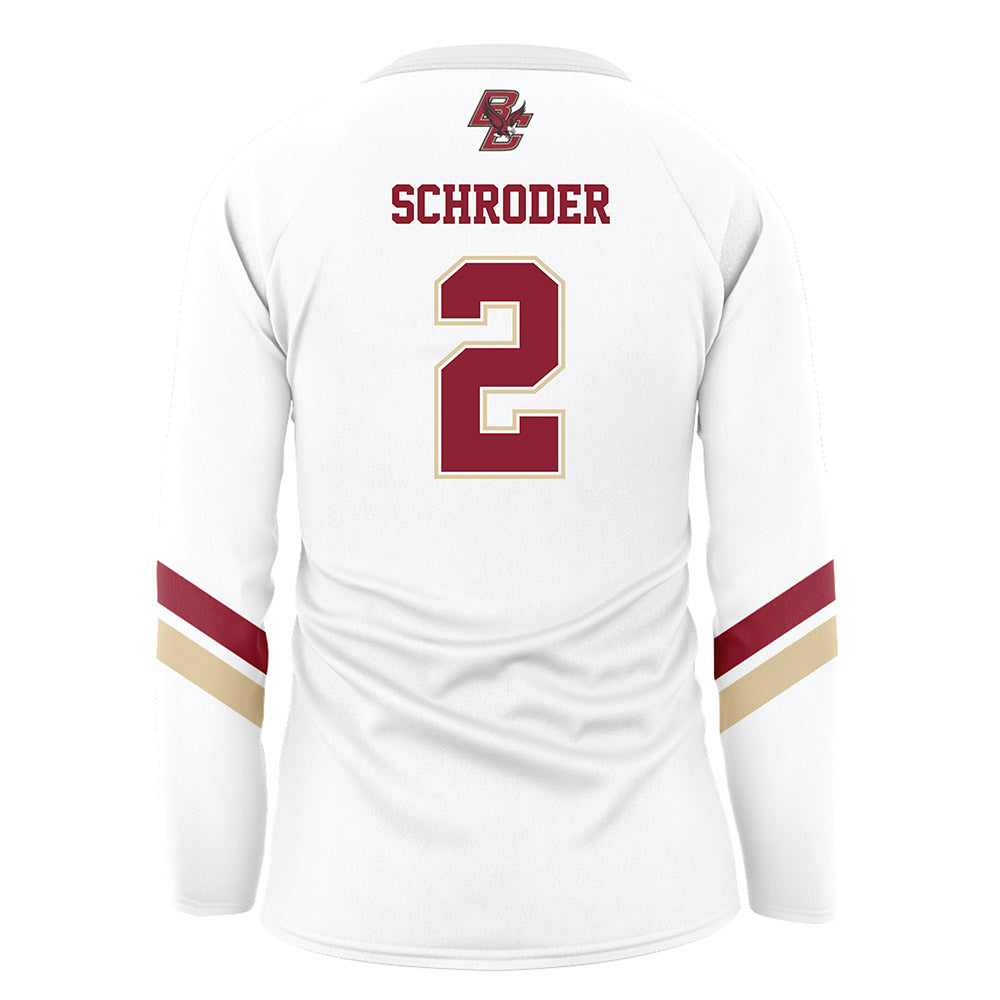 Boston College - NCAA Women's Volleyball : Halle Schroder - White Volleyball Jersey