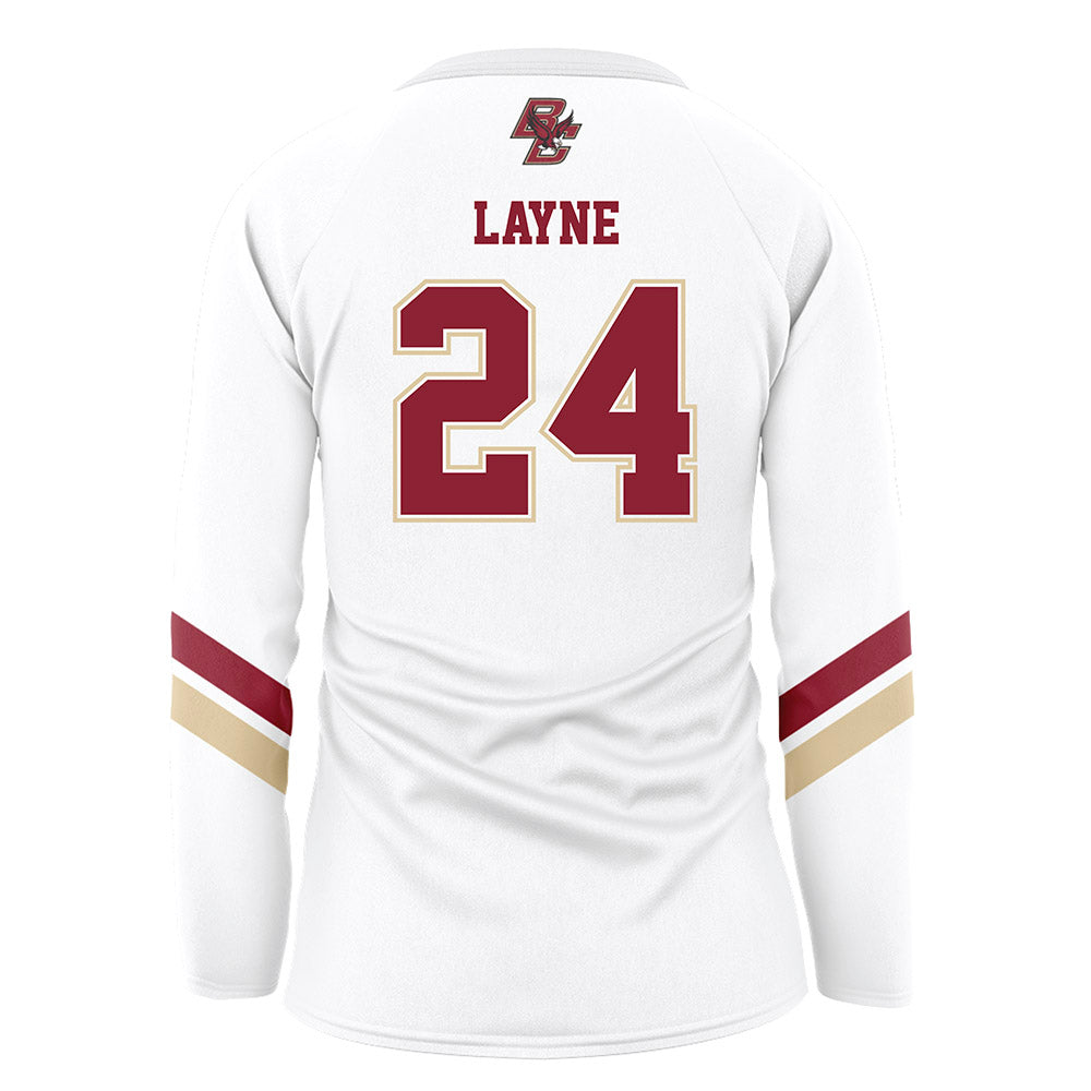 Boston College - NCAA Women's Volleyball : Sequoia Layne - White Volleyball Jersey