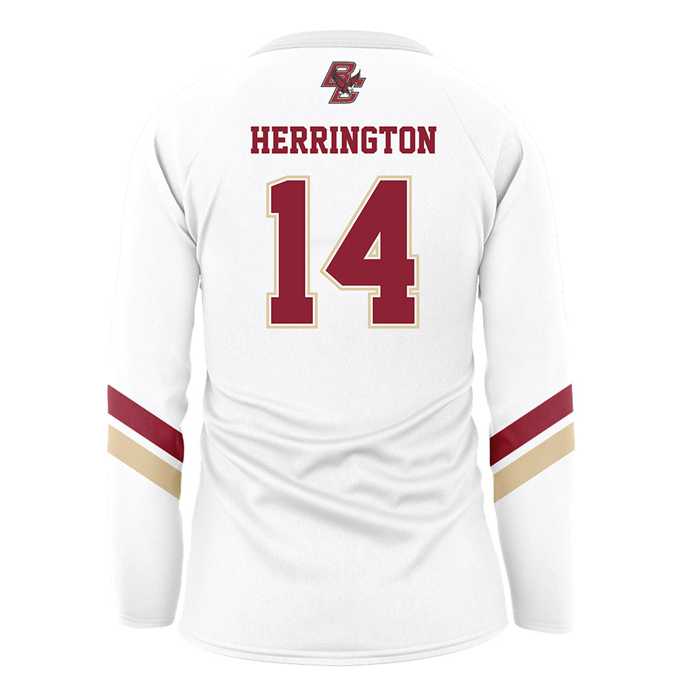 Boston College - NCAA Women's Volleyball : Anna Herrington - White Volleyball Jersey