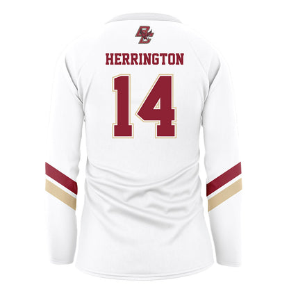 Boston College - NCAA Women's Volleyball : Anna Herrington - White Volleyball Jersey