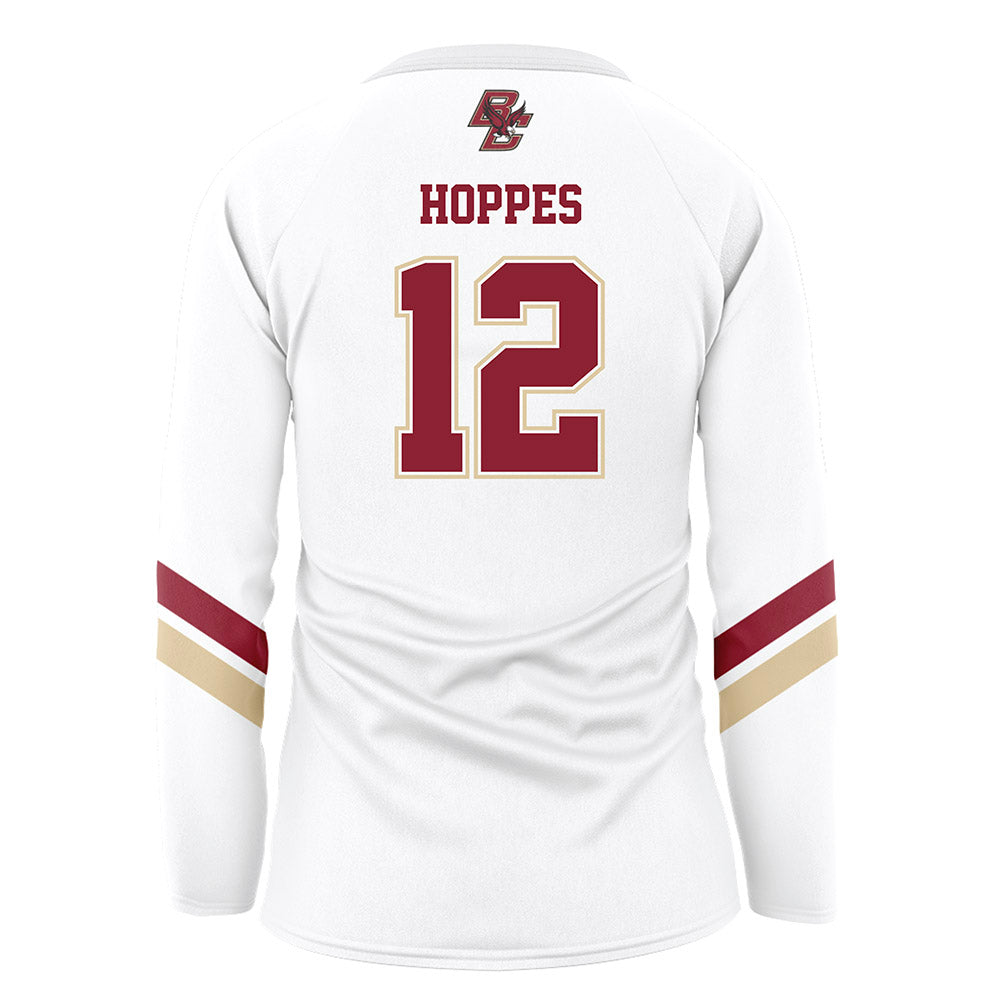 Boston College - NCAA Women's Volleyball : Sam Hoppes - White Volleyball Jersey