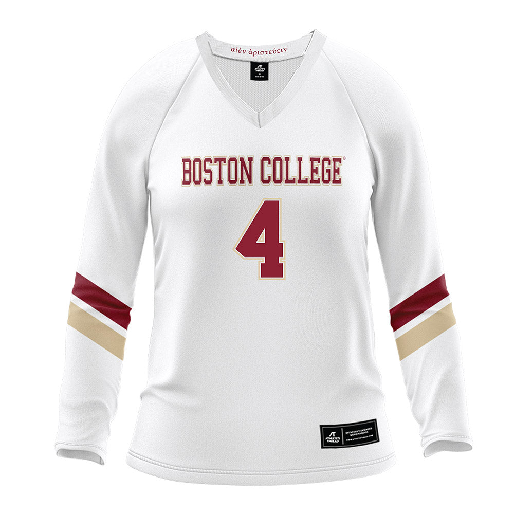 Boston College - NCAA Women's Volleyball : Danica Rach - White Volleyball Jersey