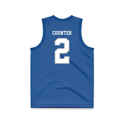 MTSU - NCAA Men's Basketball : Jlynn Counter - Blue Basketball Jersey-1