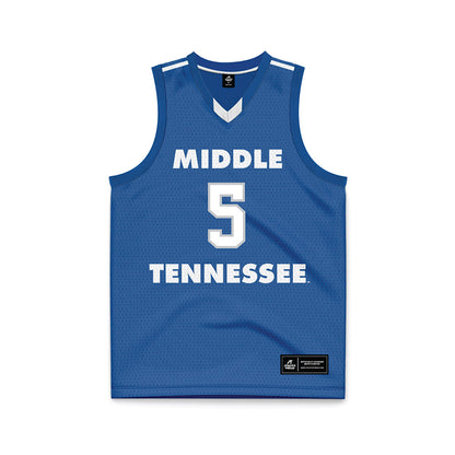 MTSU - NCAA Men's Basketball : Jarred Hall - Blue Basketball Jersey