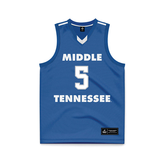 MTSU - NCAA Men's Basketball : Jarred Hall - Blue Basketball Jersey