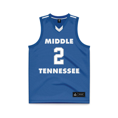 MTSU - NCAA Men's Basketball : Jlynn Counter - Blue Basketball Jersey-0