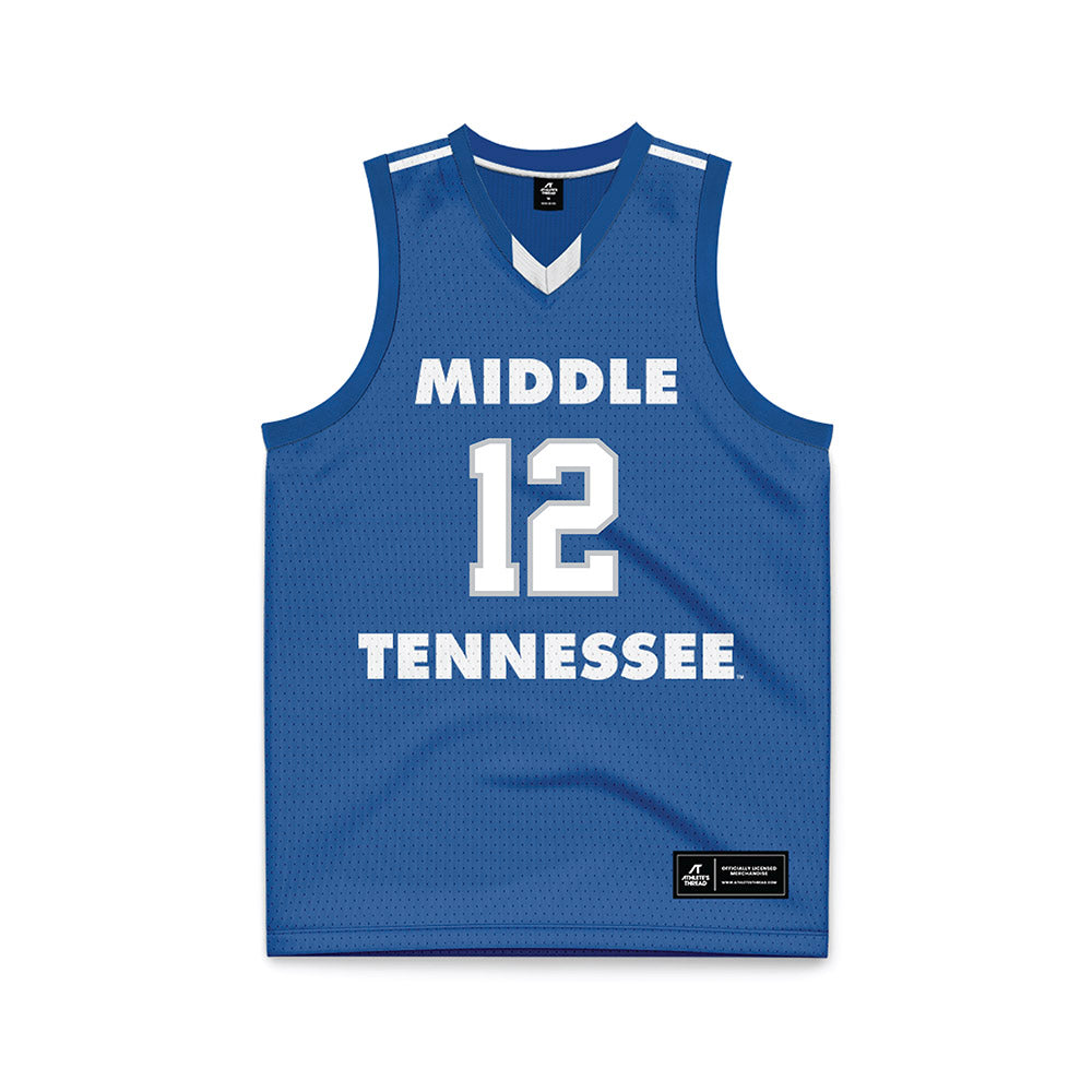 MTSU - NCAA Men's Basketball : Brandon Oloumou - Blue Basketball Jersey-0