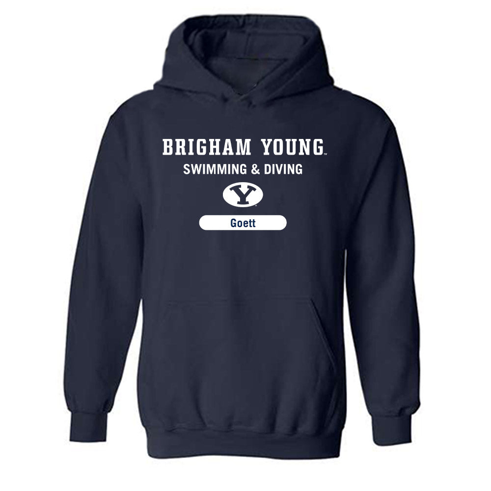 BYU - NCAA Men's Swimming & Diving : Jt Goett - Hooded Sweatshirt-0