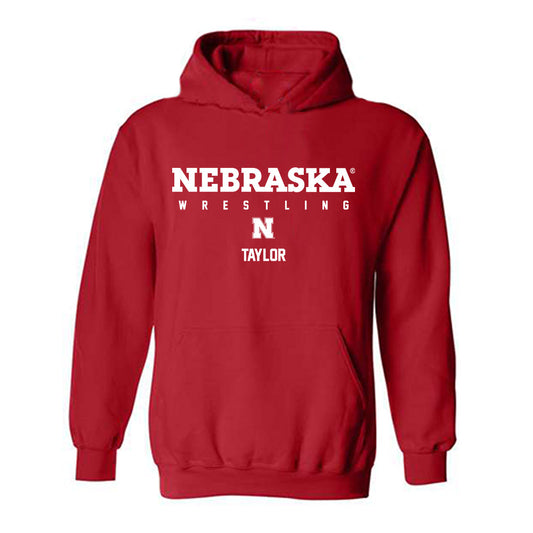 Nebraska - NCAA Wrestling : Antrell Taylor - Classic Shersey Hooded Sweatshirt-0