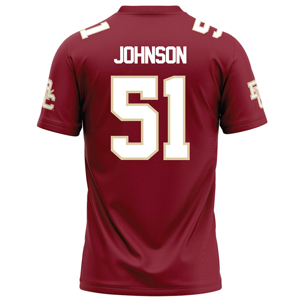 Boston College - NCAA Football : Amir Johnson - Maroon Football Jersey-1