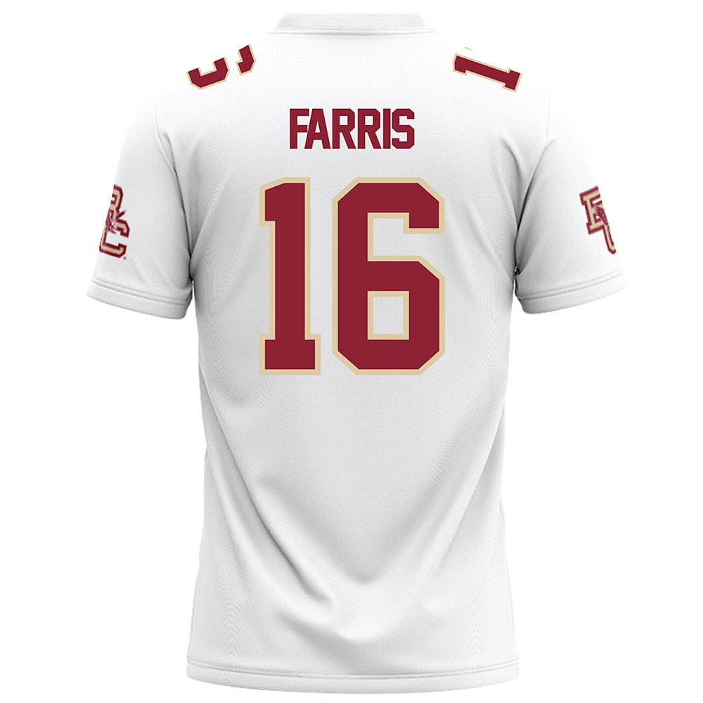 Boston College - NCAA Football : Isaiah Farris - White Football Jersey-1