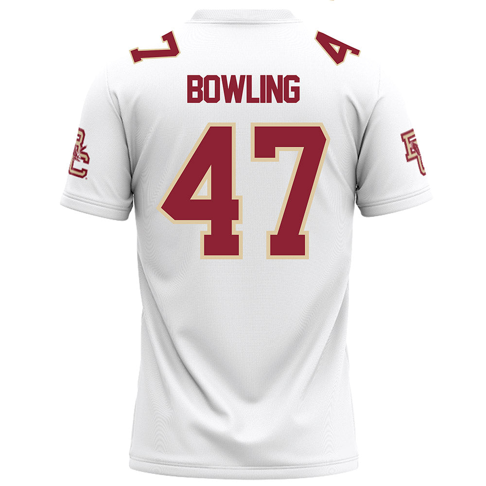 Boston College - NCAA Football : Caden Bowling - White Football Jersey