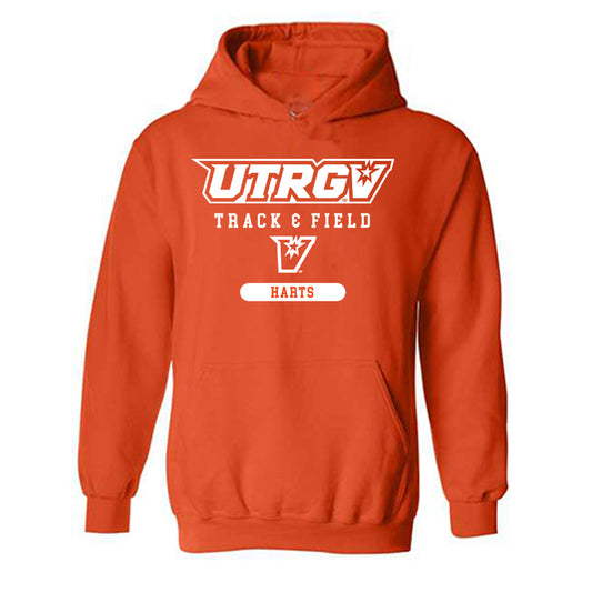 UTRGV - NCAA Men's Track & Field : Jamari Harts - Classic Shersey Hooded Sweatshirt-0