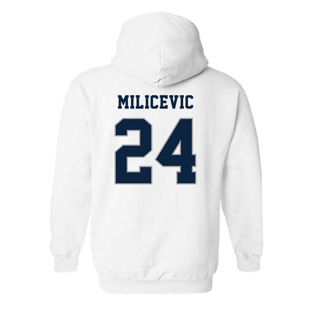 Xavier - NCAA Men's Basketball : Jovan Milicevic - Classic Shersey Hooded Sweatshirt-1